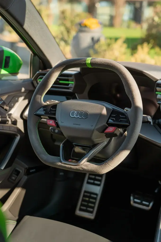 Audi RS3 Restyling 2025, interior — Ibiza Luxury Car Rental, Ibiza. Audi RS3 Restyling in Ibiza An Audi RS3 Restyling hire in Ibiza delivers 400 horsepower…