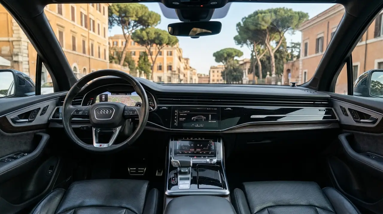 Audi SQ7 7seater 2023, rear view — Ibiza Luxury Car Rental, Ibiza. Audi SQ7 7seater in Ibiza An Audi SQ7 7seater rental in Ibiza pairs 530 horsepower with a…