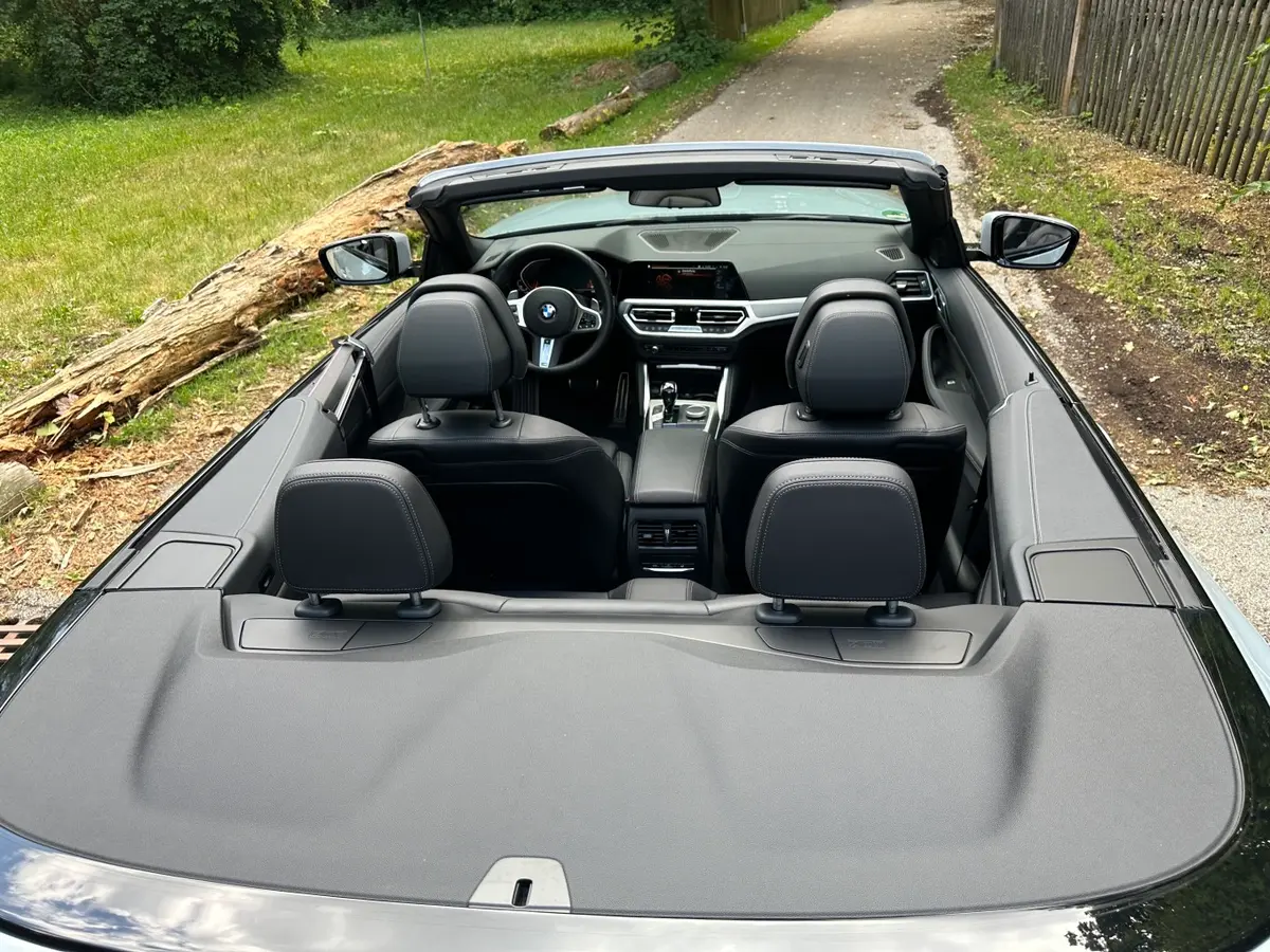 BMW 430i Cabrio 2023, rear view — Ibiza Luxury Car Rental, Ibiza. BMW 430i Cabrio in Ibiza A BMW 430i Cabrio hire in Ibiza offers open-top driving paired…