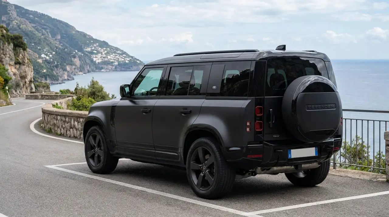 Land Rover Defender 2024, dashboard — Ibiza Luxury Car Rental, Ibiza. Land Rover Defender in Ibiza A Land Rover Defender rental in Ibiza delivers 400…