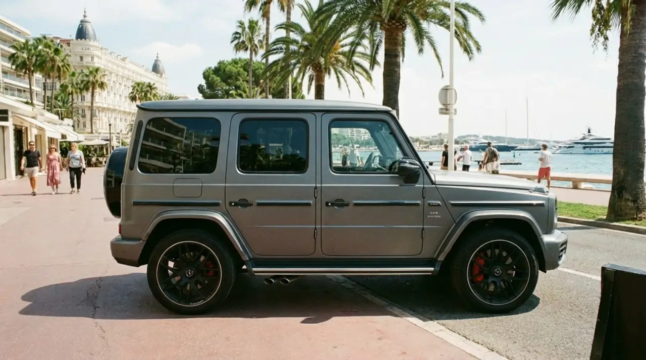 Mercedes Benz G63 2023, exterior — Ibiza Luxury Car Rental, Ibiza. Mercedes Benz G63 in Ibiza A Mercedes Benz G63 rental in Ibiza combines 585 horsepower…
