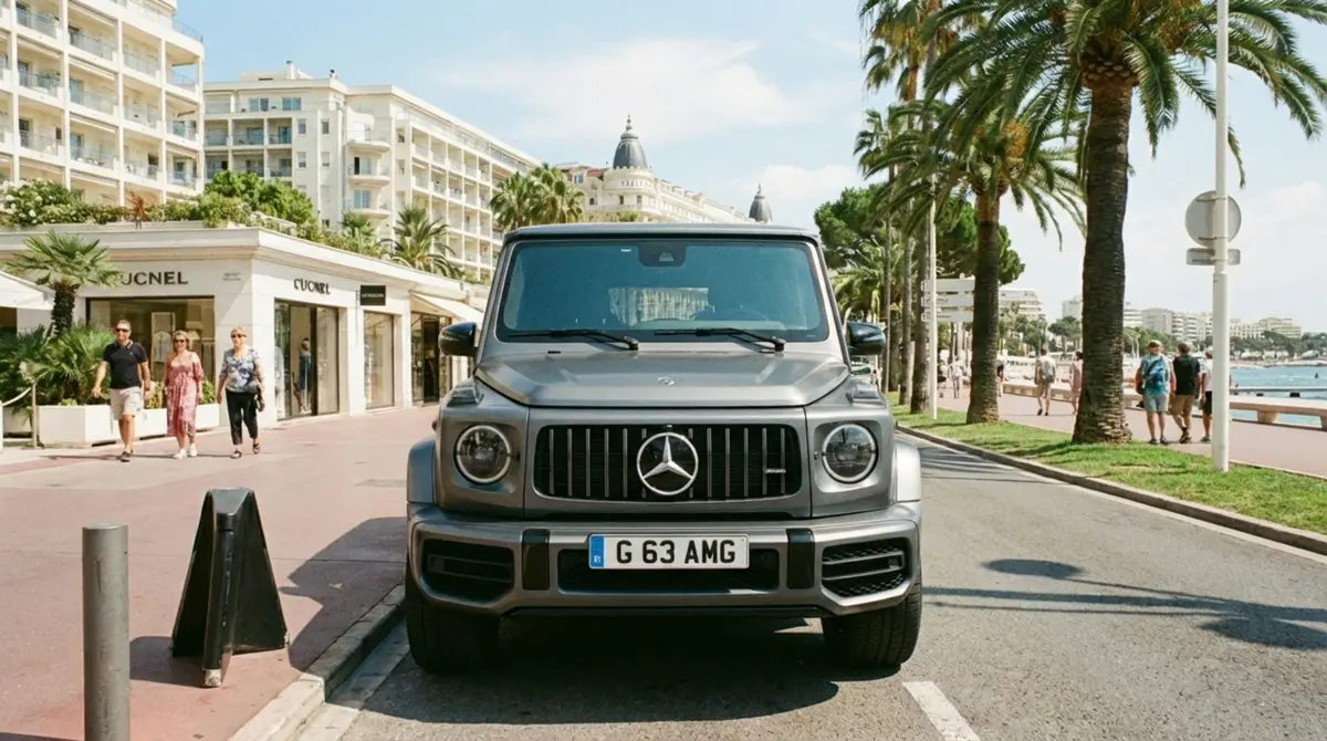 Mercedes Benz G63 2023, rear view — Ibiza Luxury Car Rental, Ibiza. Mercedes Benz G63 in Ibiza A Mercedes Benz G63 rental in Ibiza combines 585 horsepower…