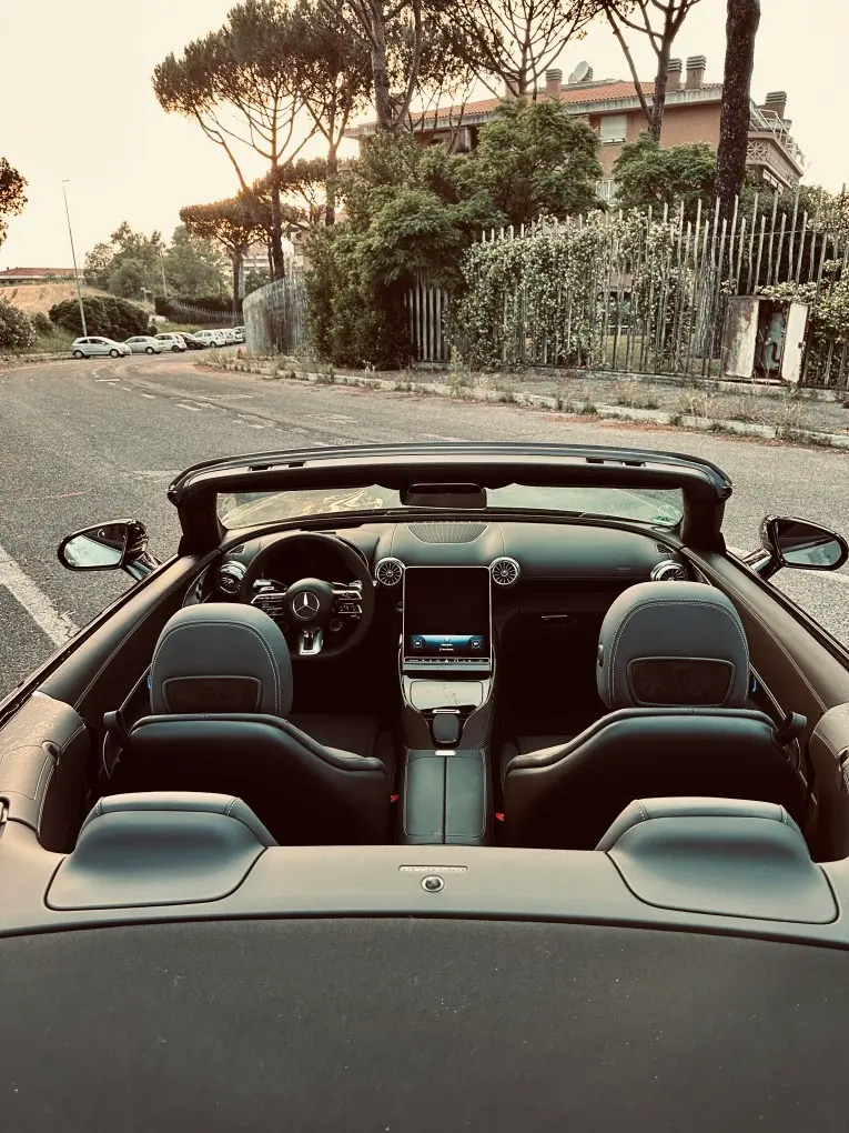Mercedes Benz SL63 Cabrio 2023, interior — Ibiza Luxury Car Rental, Ibiza. Mercedes Benz SL63 Cabrio in Ibiza A Mercedes Benz SL63 Cabrio rental in Ibiza pairs 585…