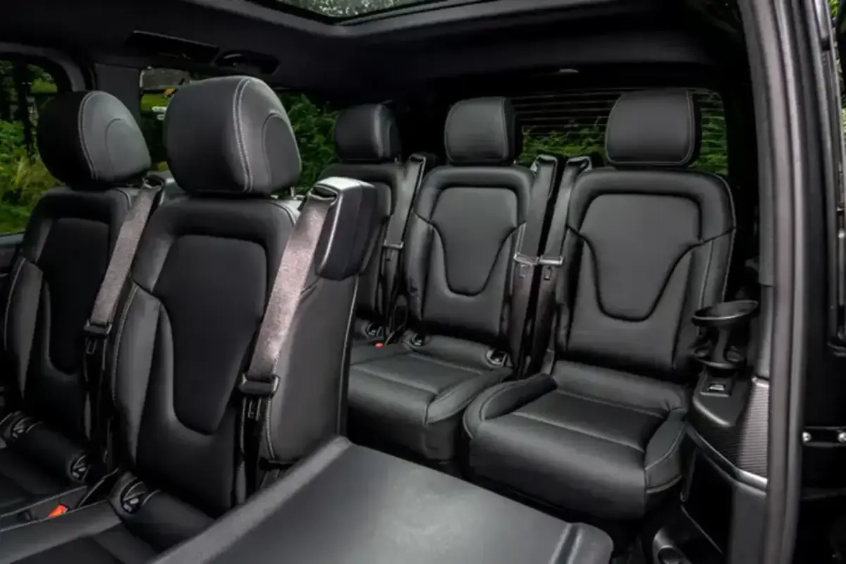 Mercedes Benz V300 8 seats 2025, exterior — Ibiza Luxury Car Rental, Ibiza. Mercedes Benz V300 8 seats in Ibiza A Mercedes Benz V300 8 seats hire in Ibiza delivers…