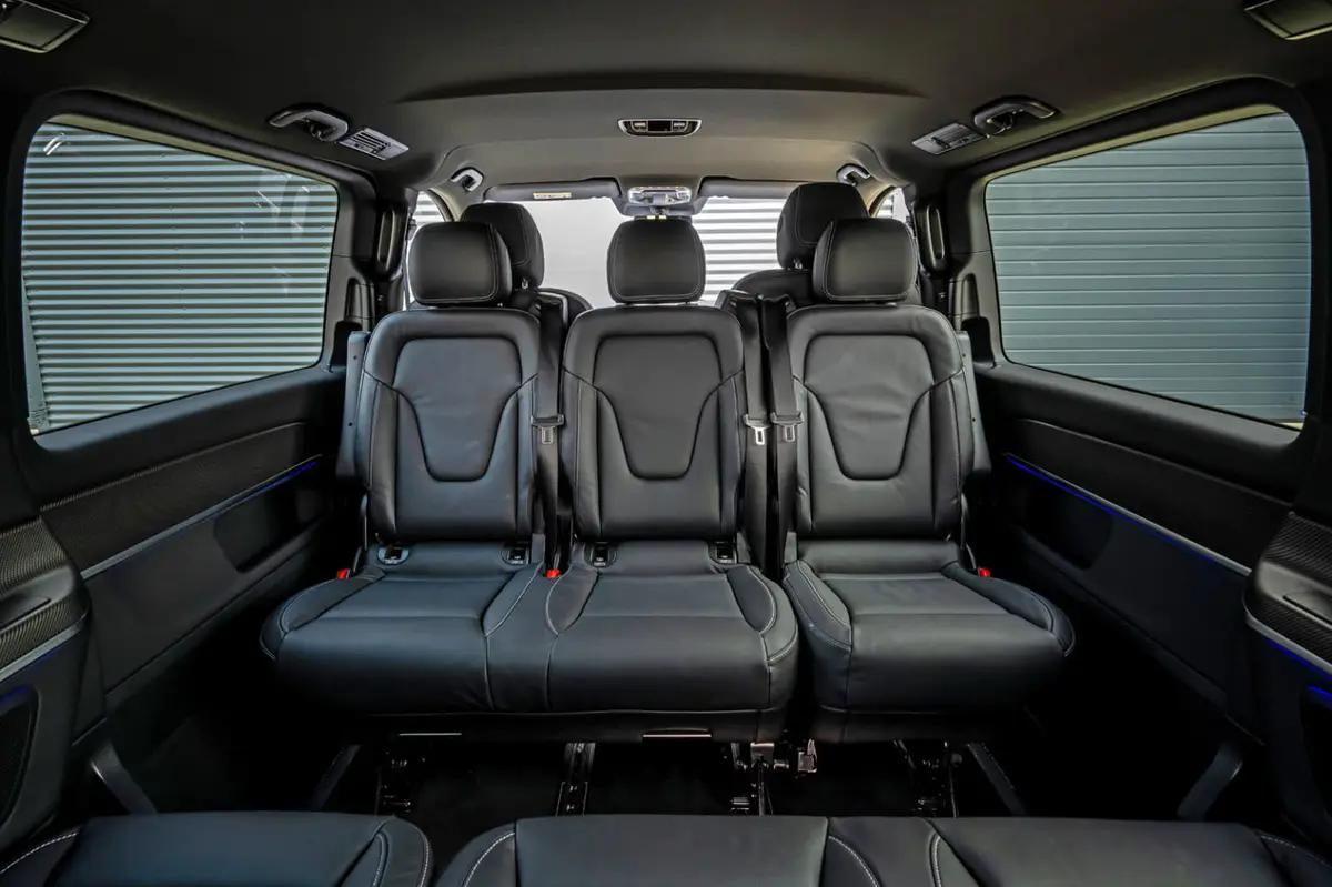 Mercedes Benz V300 8 seats 2025, interior — Ibiza Luxury Car Rental, Ibiza. Mercedes Benz V300 8 seats in Ibiza A Mercedes Benz V300 8 seats hire in Ibiza delivers…