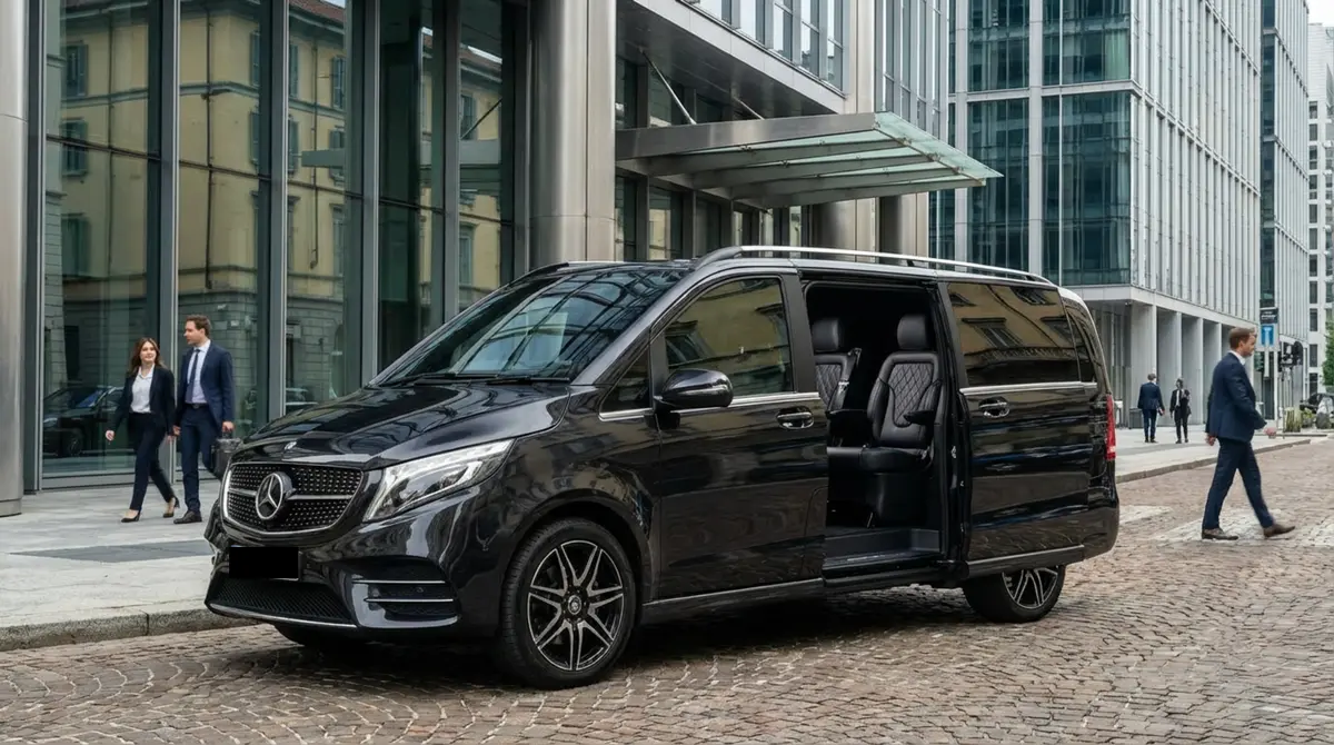 Mercedes V Class 2026, interior — Ibiza Luxury Car Rental, Ibiza. Mercedes Benz V Class in Ibiza A Mercedes Benz V Class rental in Ibiza provides 163…