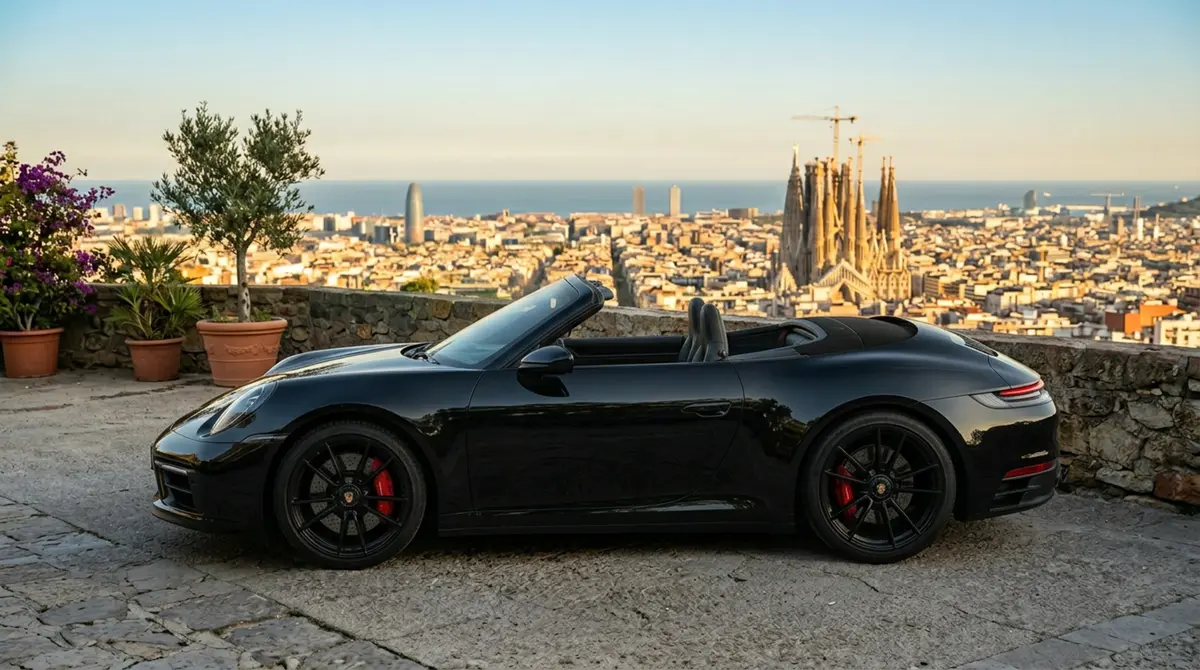 Porsche 992.2 Carrera 4 GTS Cabrio 2025, front view — Ibiza Luxury Car Rental, Ibiza