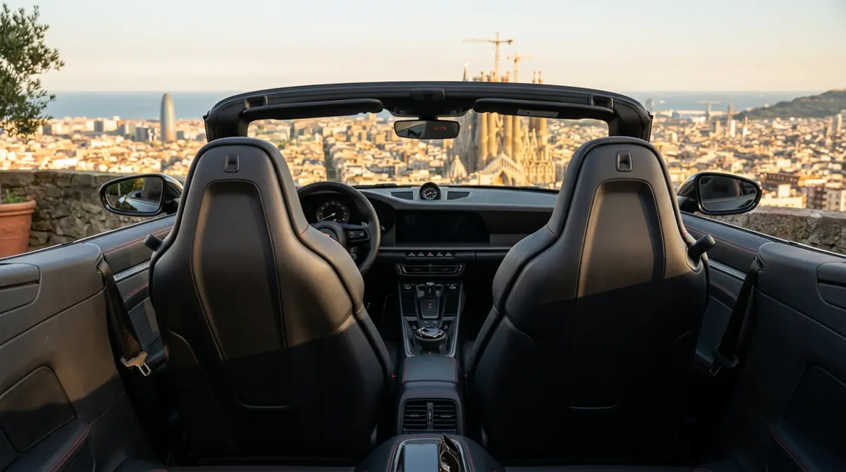 Porsche 992.2 Carrera 4 GTS Cabrio 2025, rear view — Ibiza Luxury Car Rental, Ibiza