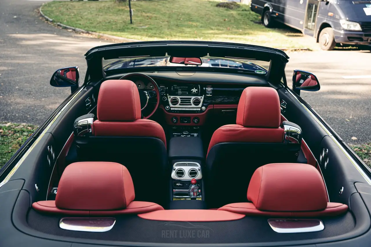Rolls-Royce Dawn 2022, dashboard — Ibiza Luxury Car Rental, Ibiza. Open-top grand touring from Ibiza Town to Cala Comte