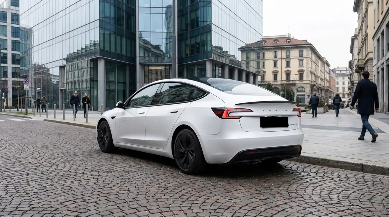 Tesla Model 3 Performance 2026, exterior — Ibiza Luxury Car Rental, Ibiza. Tesla Model 3 Performance in Ibiza A Tesla Model 3 Performance rental in Ibiza delivers…